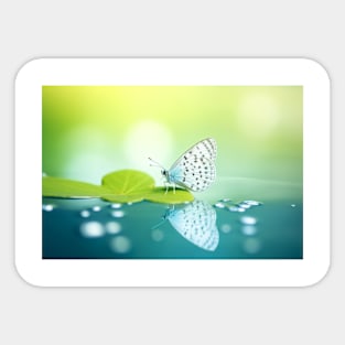 Butterfly Water Nature Serene Tranquil Sticker